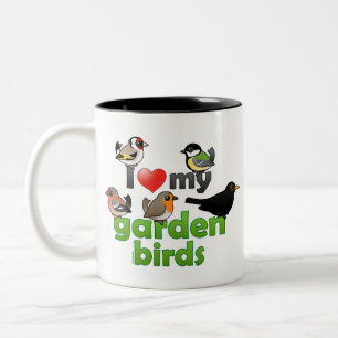 I Love My Garden Birds Two-Tone Coffee Mug