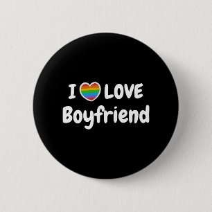 I Love My Gay Boyfriend LGBT hippie 6 Cm Round Badge