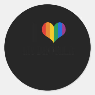 I Love my gay brother Classic Round Sticker