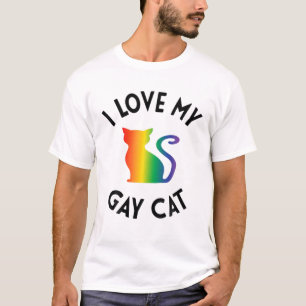 I Love My Gay Cat Funny LGBT Cats Pride Purride T-Shirt