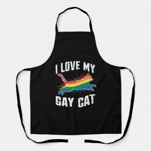 I Love My Gay Cat Funny Rainbow Pride Lgbt Apron