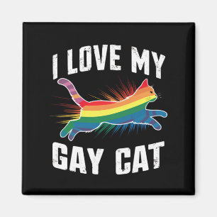I Love My Gay Cat Funny Rainbow Pride Lgbt Magnet
