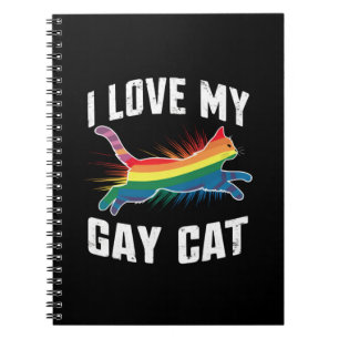 I Love My Gay Cat Funny Rainbow Pride Lgbt Notebook