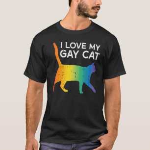 I Love My Gay Cat  Rainbow Pride Lgbt Men Women Ki T-Shirt
