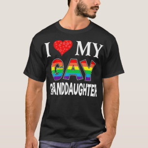 I Love My Gay Granddaughter LGBT Lesbian Rainbow T-Shirt