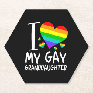 I Love My Gay Granddaughter Lgbt Month Family Paper Coaster