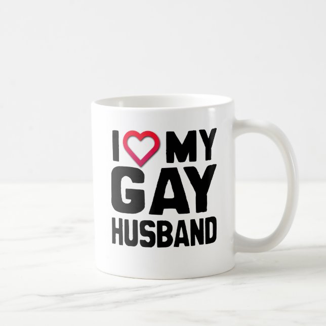 I LOVE MY GAY HUSBAND -.png Coffee Mug (Right)