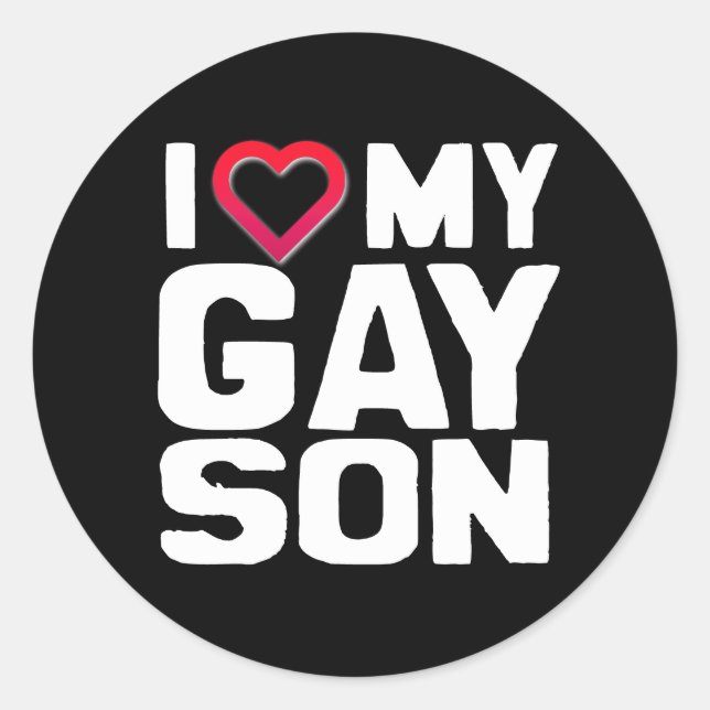 I Love my Gay Son Classic Round Sticker (Front)