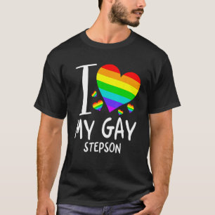 I Love My Gay Stepson LGBT Month Family Proud T-Shirt