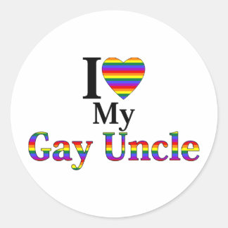 I Love My Gay Uncle Classic Round Sticker