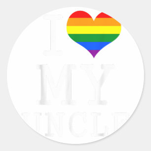 I Love My Gay Uncle Classic Round Sticker