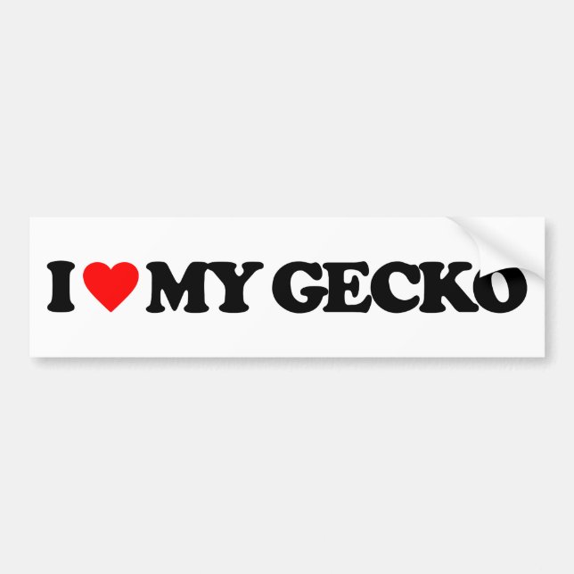 I LOVE MY GECKO BUMPER STICKER (Front)