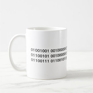 I love my geek! in binary code coffee mug