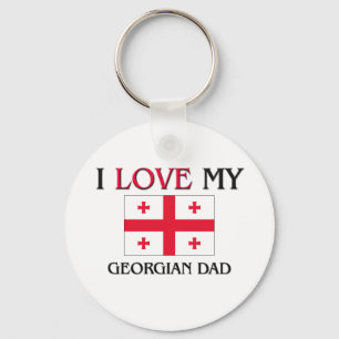I Love My Georgian Dad Key Ring