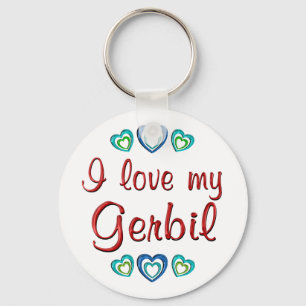 I Love My Gerbil Key Ring