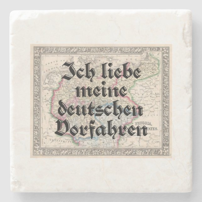 I Love My German Ancestors Stone Coaster (Front)