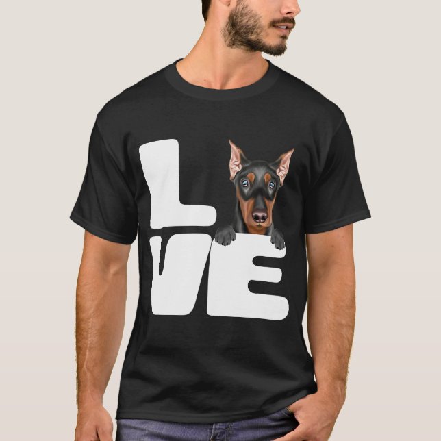 I Love My German Pinscher Dog T-Shirt (Front)