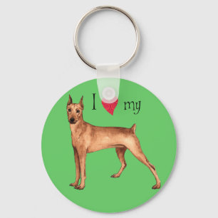 I Love my German Pinscher Key Ring