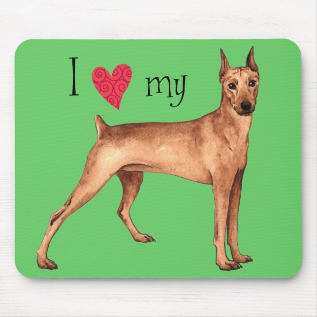 I Love my German Pinscher Mouse Mat (Front)