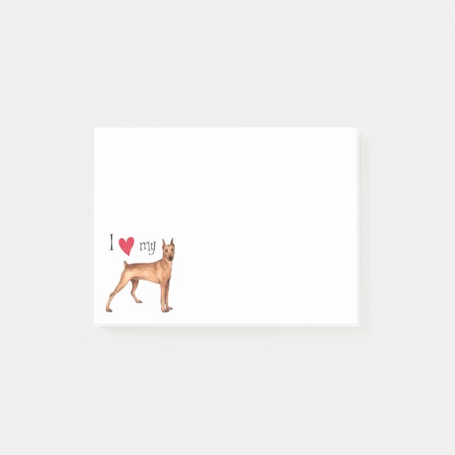I Love my German Pinscher Post-it Notes (Front)