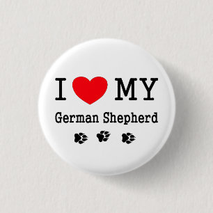 I Love My German Shepherd 3 Cm Round Badge