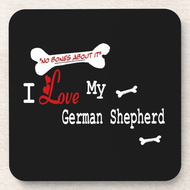 I Love My German Shepherd Coaster (Front)