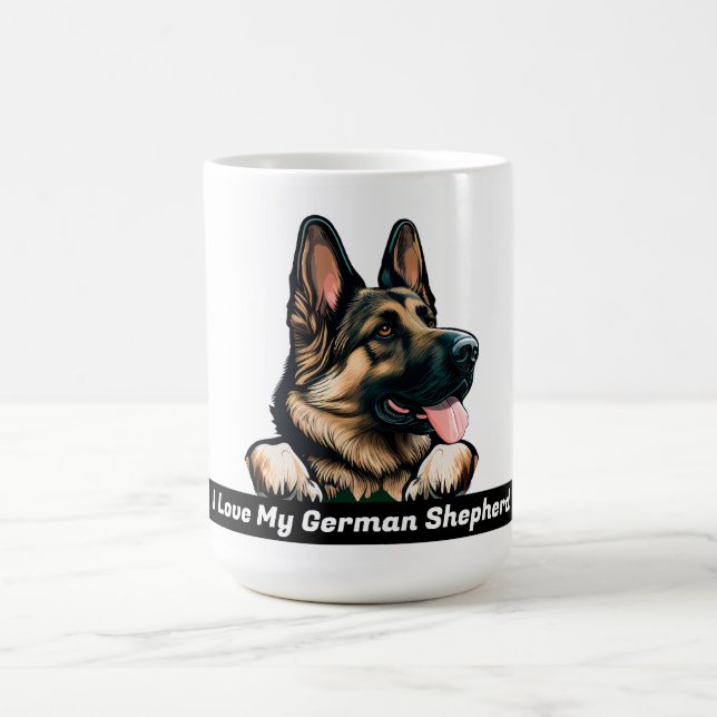 I Love My German Shepherd Coffee Mug (Center)
