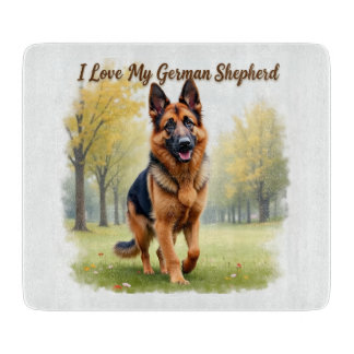 I Love My German Shepherd Cutting Board