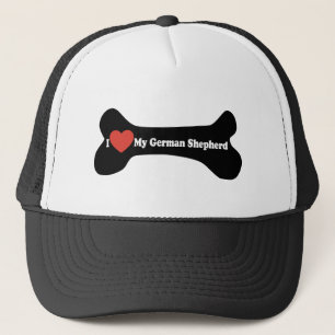 I Love My German shepherd - Dog Bone Trucker Hat