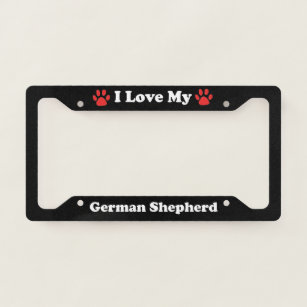 I Love My German Shepherd Dog Licence Plate Frame