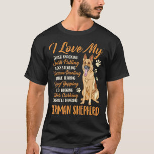 I Love My German Shepherd - Dog Owner Canine Pet L T-Shirt