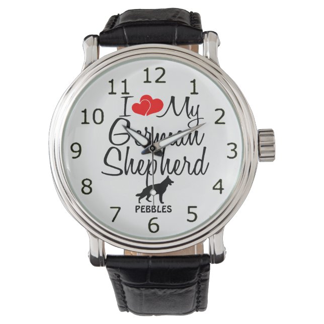 I Love My German Shepherd Dog Watch (Front)