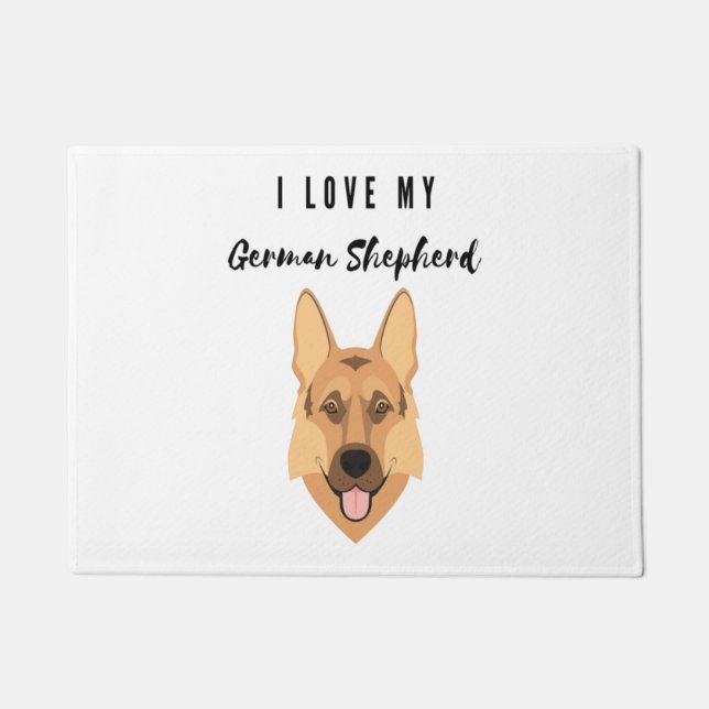 I Love My German Shepherd  Doormat (Front)