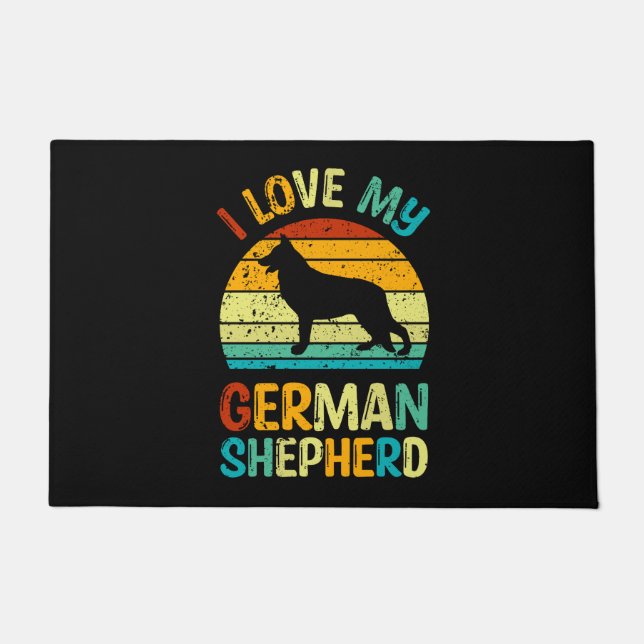 I Love My German Shepherd   Doormat (Front)