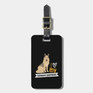 I Love My German Shepherd Funny and Cute Dog Luggage Tag