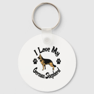 I Love My German Shepherd  Key Ring