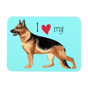 I Love my German Shepherd Magnet