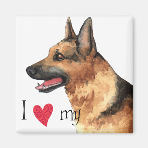 I Love my German Shepherd Magnet