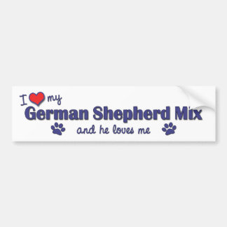 I Love My German Shepherd Mix (Male Dog) Bumper Sticker