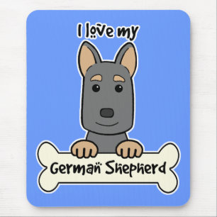 I Love My German Shepherd Mouse Mat