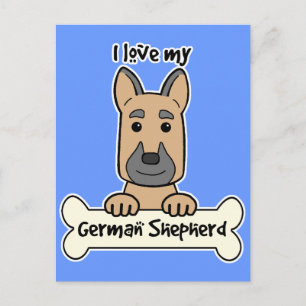 I Love My German Shepherd Postcard