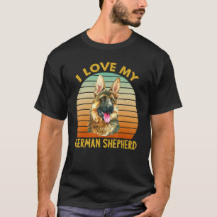 I Love My German Shepherd Retro 1 T-Shirt