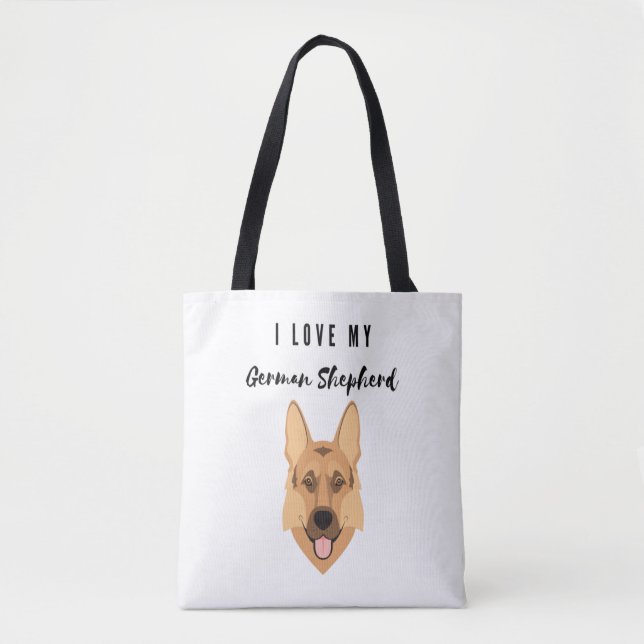 I Love My German Shepherd  Tote Bag (Front)