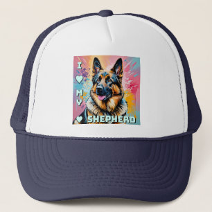 I love my German Shepherd Trucker Hat