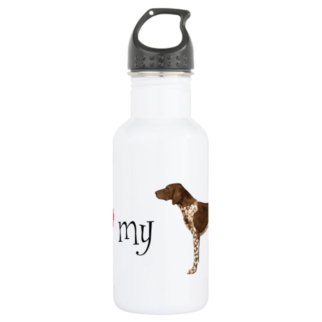 I Love my German Shorthaired Pointer 532 Ml Water Bottle (Front)