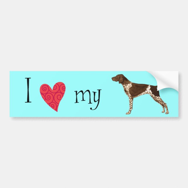 I Love my German Shorthaired Pointer Bumper Sticker (Front)