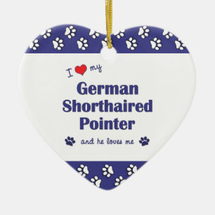 I Love My German Shorthaired Pointer (Male Dog) Ceramic Tree Decoration