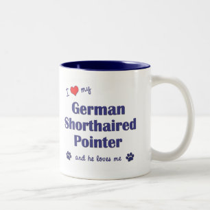 I Love My German Shorthaired Pointer (Male Dog) Two-Tone Coffee Mug