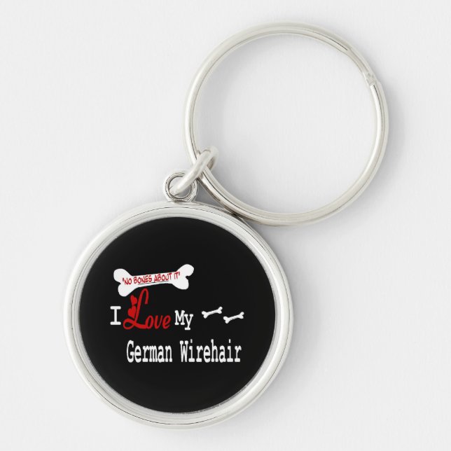 I Love My German Wirehaired Pointer Key Ring (Front)