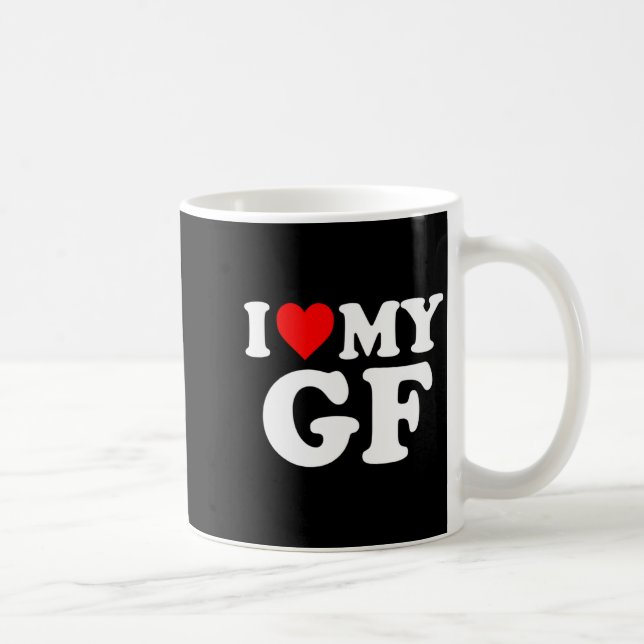 I Love My Gf Girlfriend Red Heart Valentines Day G Coffee Mug (Right)